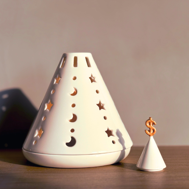 Money $ Money - Handmade Ceramic Candle holder