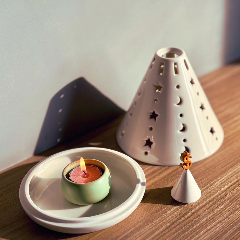 Money $ Money - Handmade Ceramic Candle holder